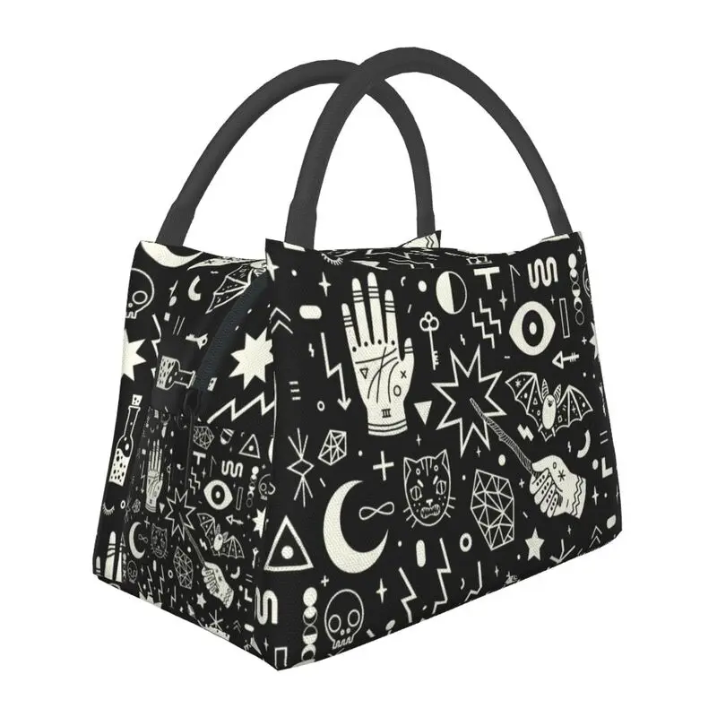 

Halloween Witchcraft Witch Insulated Lunch Bags for Women Occult Witchy Magic Resuable Cooler Thermal Food Lunch Box Work Travel