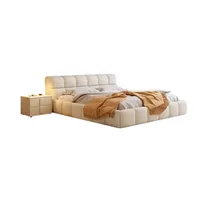 Lit King Size au Design Européen, Armoires de Rangement Polyvalentes, Accessoires de Chambre Chic, Décoration Contemporaine pour la Maison 6