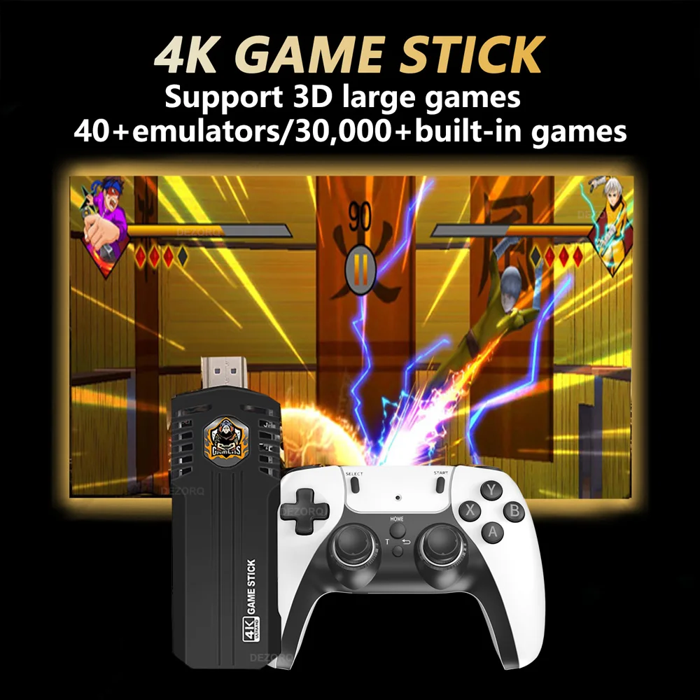 Retro Game Console X8 Pro Game Stick 4K 64G 30000+ Games 40+ Simulators HD Output Wireless Gamepads Video Games For NDS PSP NES