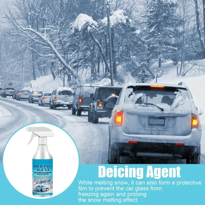 Windshield Deicer Spray Auto Glass Ice Melt Spray Winter Accessories Windshield Ice Removal Auto Defrosting Tool For Most