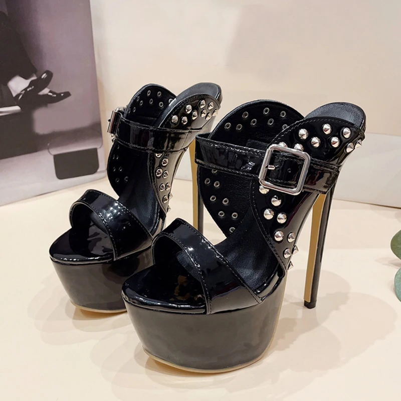 Liyke Sexy Nightclub Pole Dance Shoes 17CM Super Stiletto High Heels Ladies Fashion Peep Toe Buckle Strap Platform Pumps Women