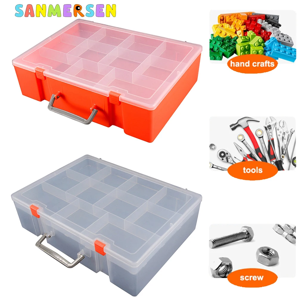 Model Miniature Parts Stackable Storage Container Box With Dividers 11+1 Compartments Craft Organizers For Storage Kids Toys