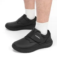 Chaussures Extra larges en cuir pour hommes, chaussures de marche pour diabétiques, orteils orthopédiques, pieds gonflés, antidérapantes, avec Support de voûte plantaire 6