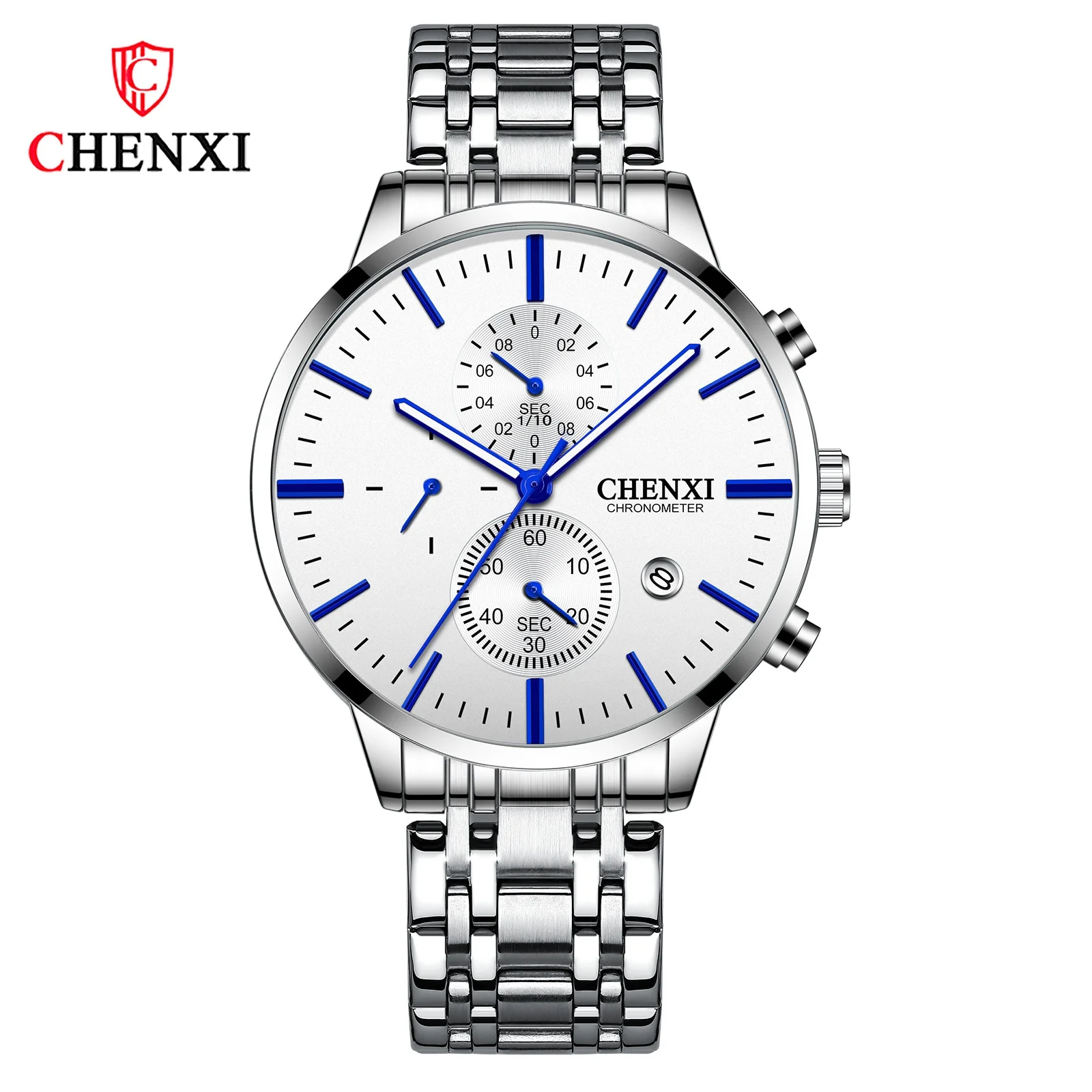 CHENXI Multi Functional Watch Creative Men's Sports Chronograph Calendar Fashion Luminous Quartz Watch
