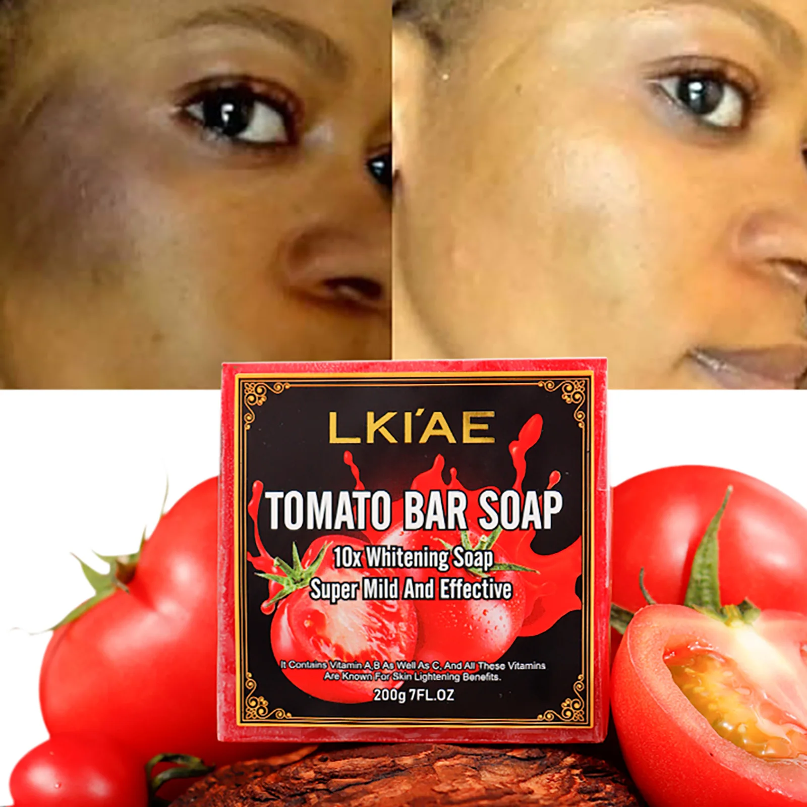 AILKE Organic Tomato Soap Bar, Lightening Skin, Deeply Clean, Exfoliate, Remove Dark Spots, Moisturizing, For Face and Body 6