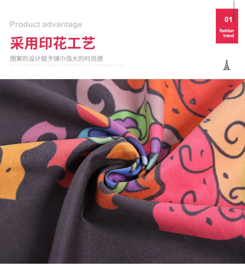 Hot Yoga Mat Towel 185*61cm Printed Yoga Towel Non slip Fitness Workout Mat Cover For Pilates Gym Blankets