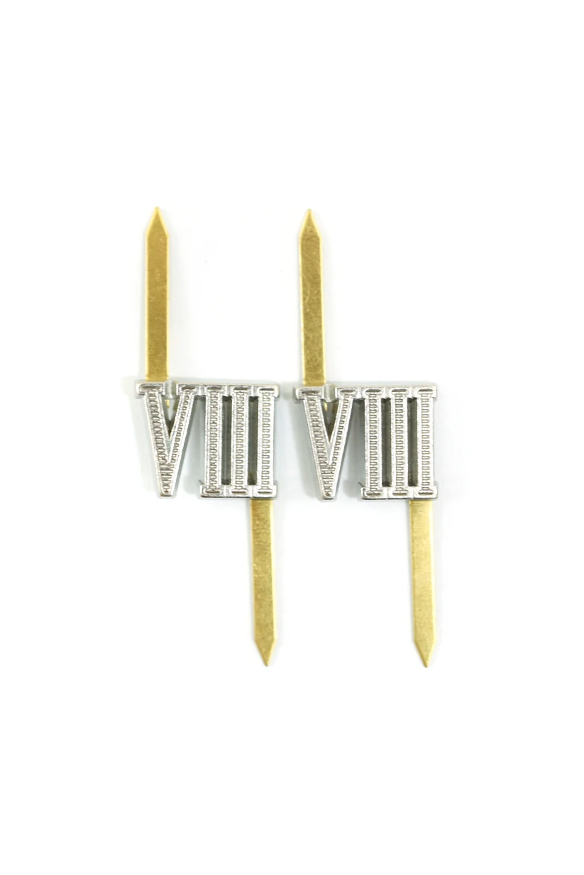 

WWII German Shoulder Boards cyphers Silver VIII Breslau 13mm 2pcs