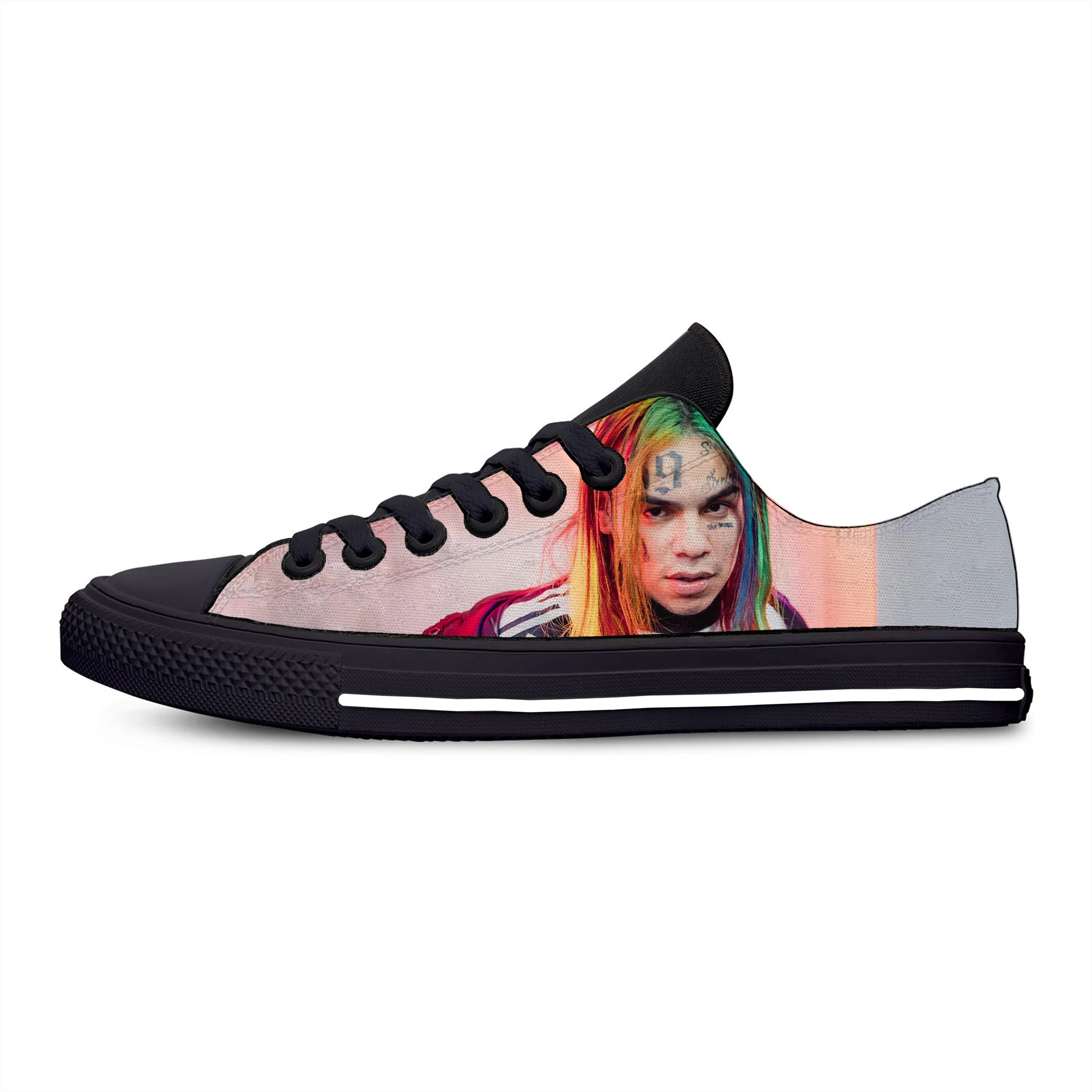 

6IX9INE Hip Hop Raapper Rap Singer Fashion Funny Casual Cloth Shoes Low Top Lightweight Breathable 3D Print Men women Sneakers