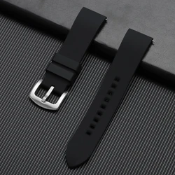 Sport Silicone Waterproof Watch Band - Versatile Rubber Strap - 24mm (Black)