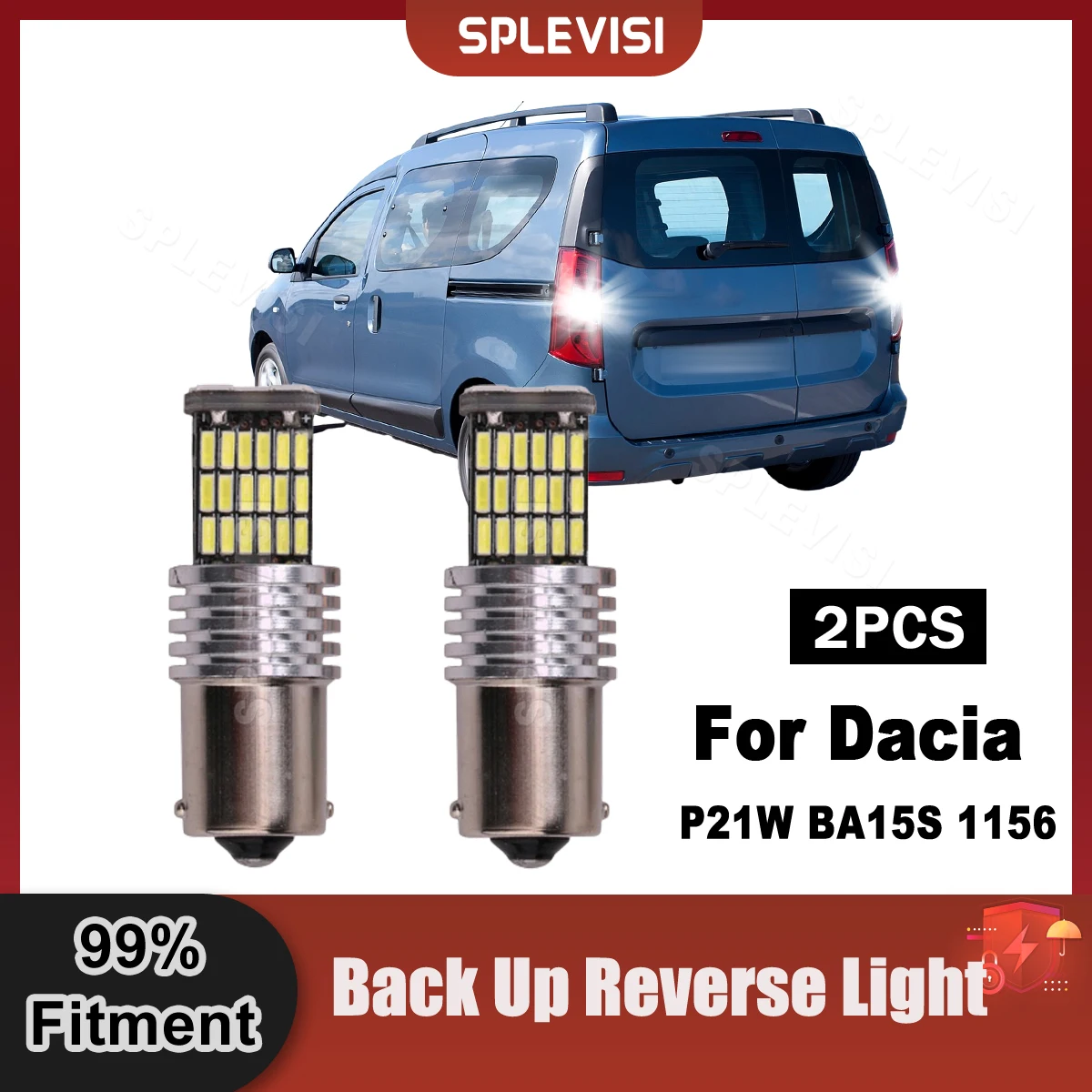 

2PCS LED Back Up Reverse Light P21W BA15S 1156 12V 1500LM/ Bulb For Dacia Dokker 2012-2018 Duster Lodgy Logan Sandero 2008-2017