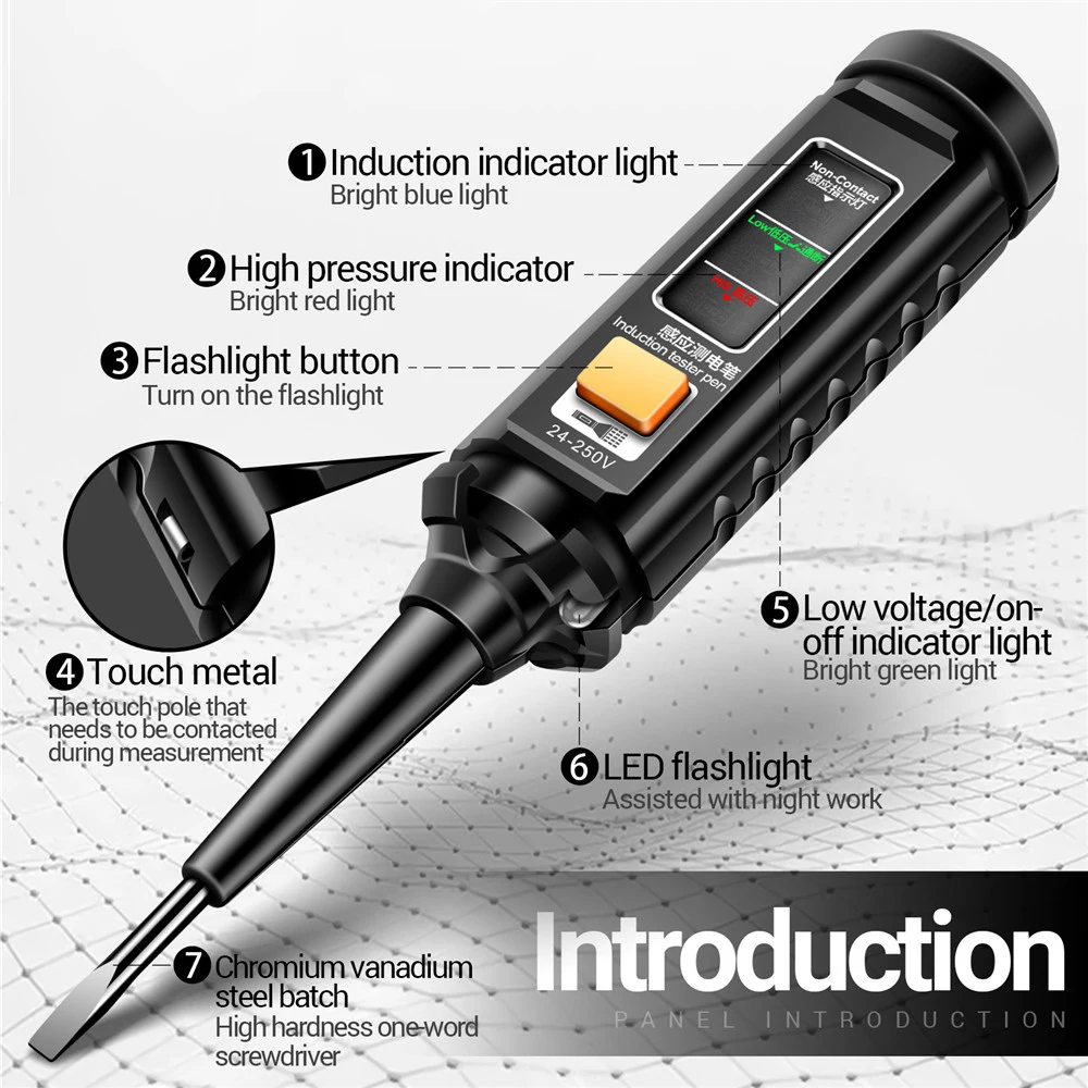 B15 AC24-250V Non-contact Voltage Tester Induction Test Pen Intelligent Electric Screwdriver Probe One-word Batch 2