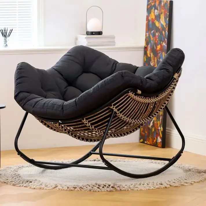 Maison Du Monde Sedia A Dondolo Papasan In Rattan Struttura