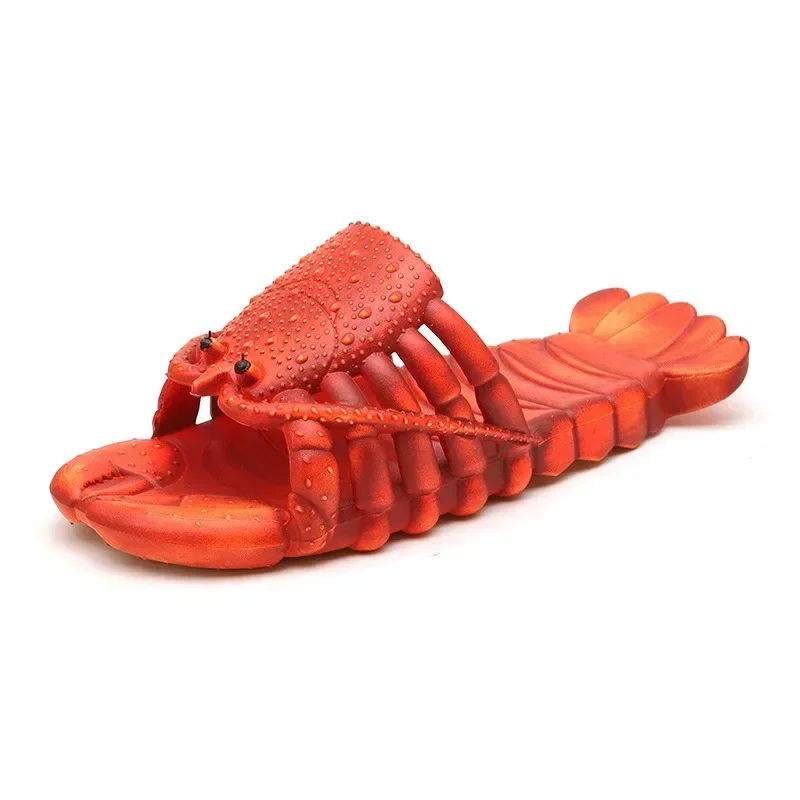 Summer Men's and Women's Fashionable Lobster Slippers Funny Parent-child Crayfish Beach Slippers summer slippers