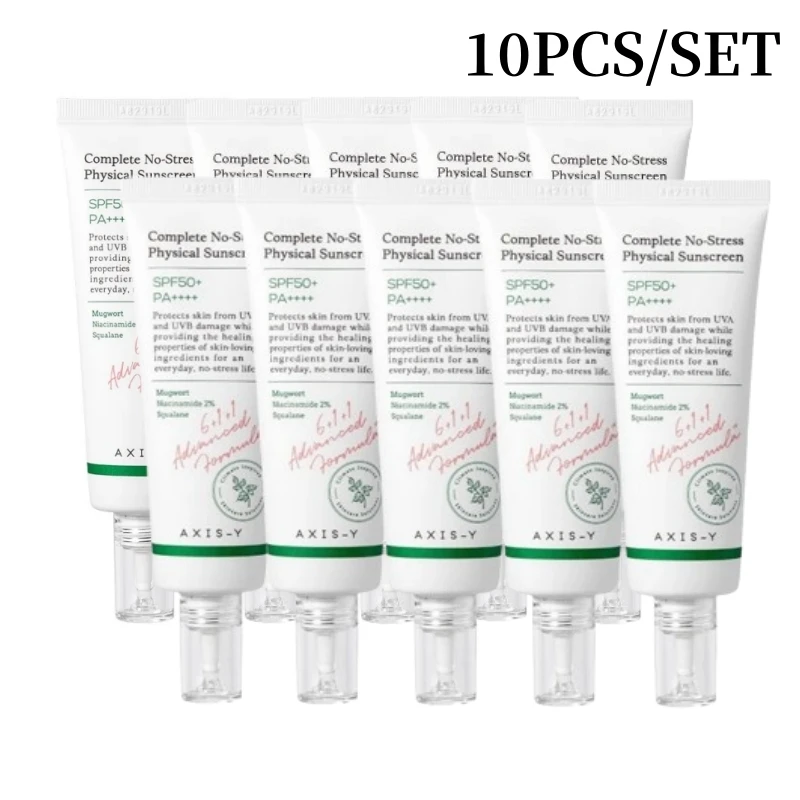 

10PCS/SET AXIS-Y Complete No-Stress Physical Sunscreen Sun Protection With 2% Niacinamide Even Skin Tone For Acne & Oily Skin