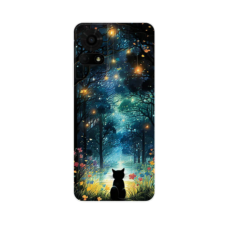 Floral Wolf Soft Silicone Shockproof Phone Cover Case