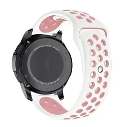 Premium 22mm Silicone Watchband Strap - Ocean Sport Edition - 22 SUUNTO 9 Peak DLC (Pink white)