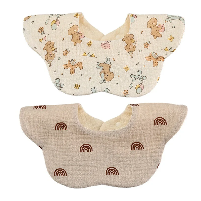 

Cotton Gauze Baby Feeding Bibs Summer Soft Petal Infants Print Saliva Towel Newborn Crepe Toddler Burp Cloth Cute Kid Bib New