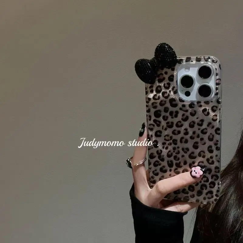 Dark Diamond Bowknot Kitty Lustre Lining Phone Case