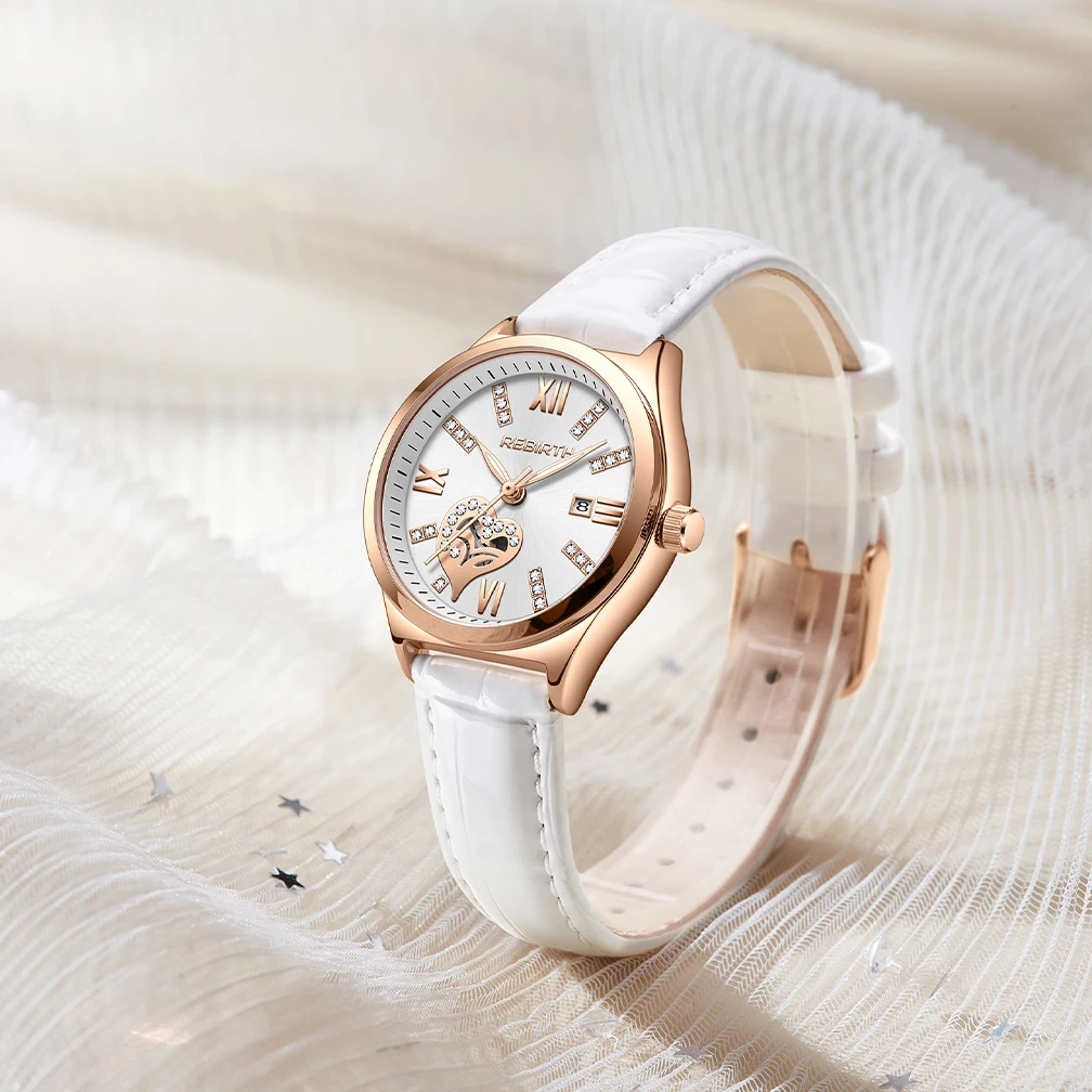 

2022 REBIRTH New Simple And Fashionable Leisure Women's Watch Quartz Watch Silicone Adhesive Tape