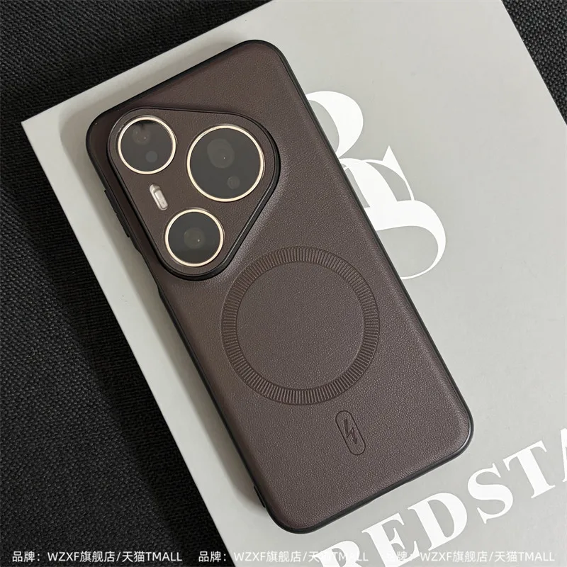 Vegan Leather Magnetic Case with TPU Soft Frame