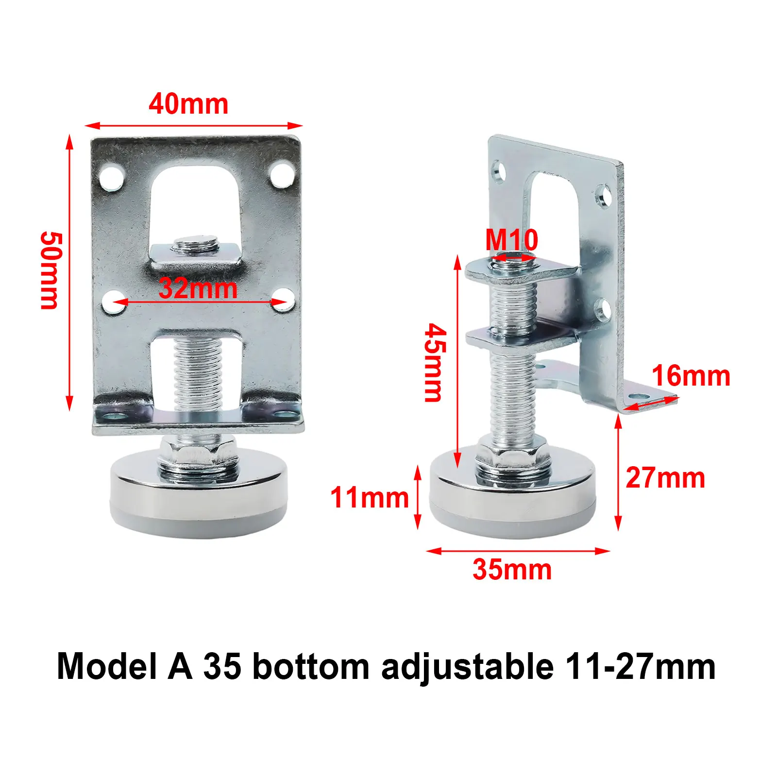 Durable Adjustable Furniture Leveling Feet for Cabinets, Tables, and Shelving Units