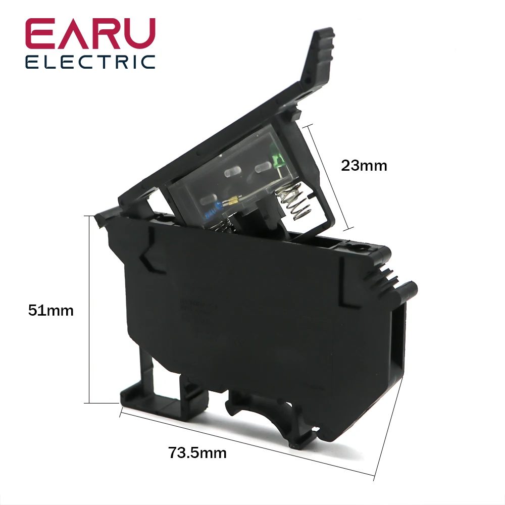 Description Picture 3 of item10Pcs/lot Din Rail Terminal Blocks UK-5-HESI Black Connector Screw Fuse Terminal Block Connector Screw Fuse Holder Conductor