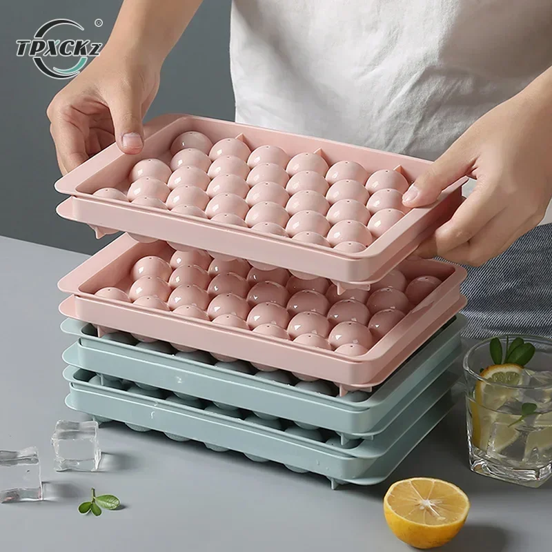 3D Round Ice Cube Tray With Lid Plastic Diamond Spherical Style Ice Mold DIY Mould Ice Ball Maker Kitchen Tools ice cube mold