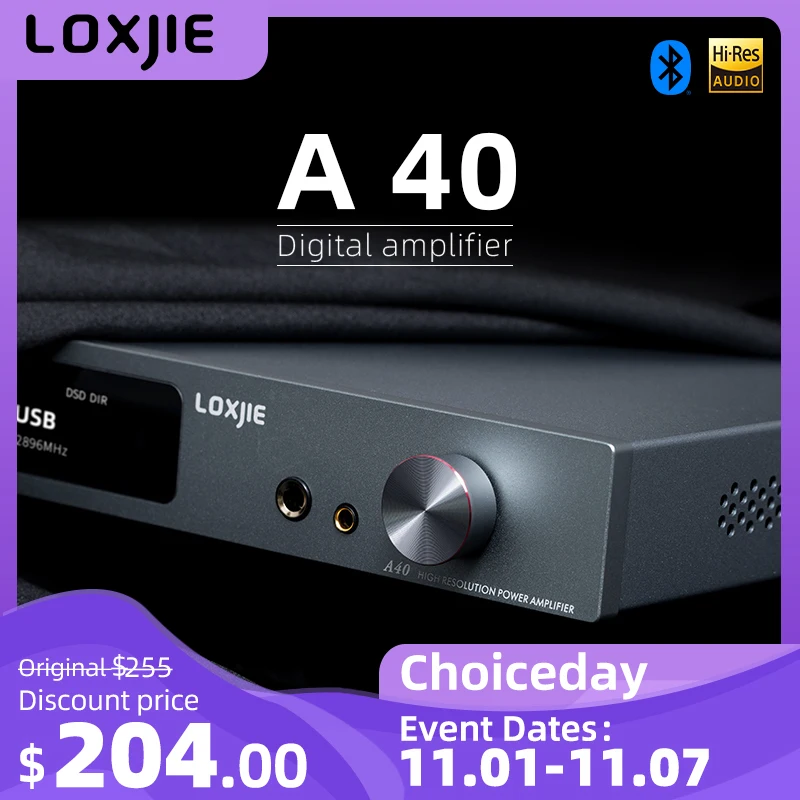 Bluetooth LOXJIE-A40パワーアンプヘッドフォン,165w x 2, MQA-CD