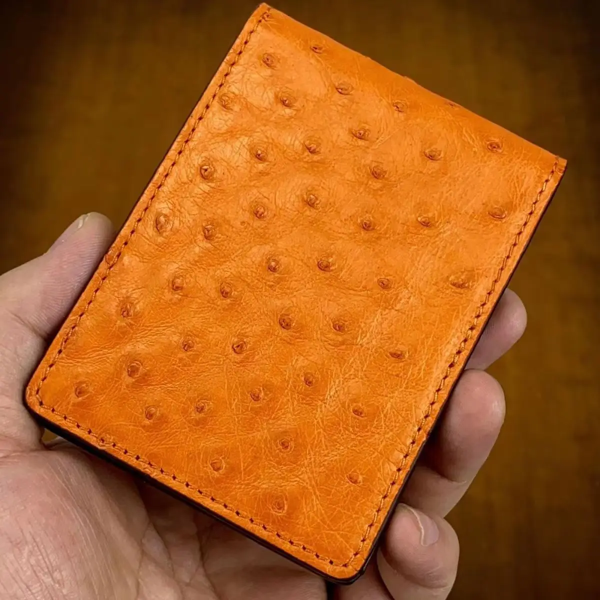 

2024 New Ostrich Leather Lady's Card Holder Leisure Genuine Leather Driver's Licence Bag For Man 45