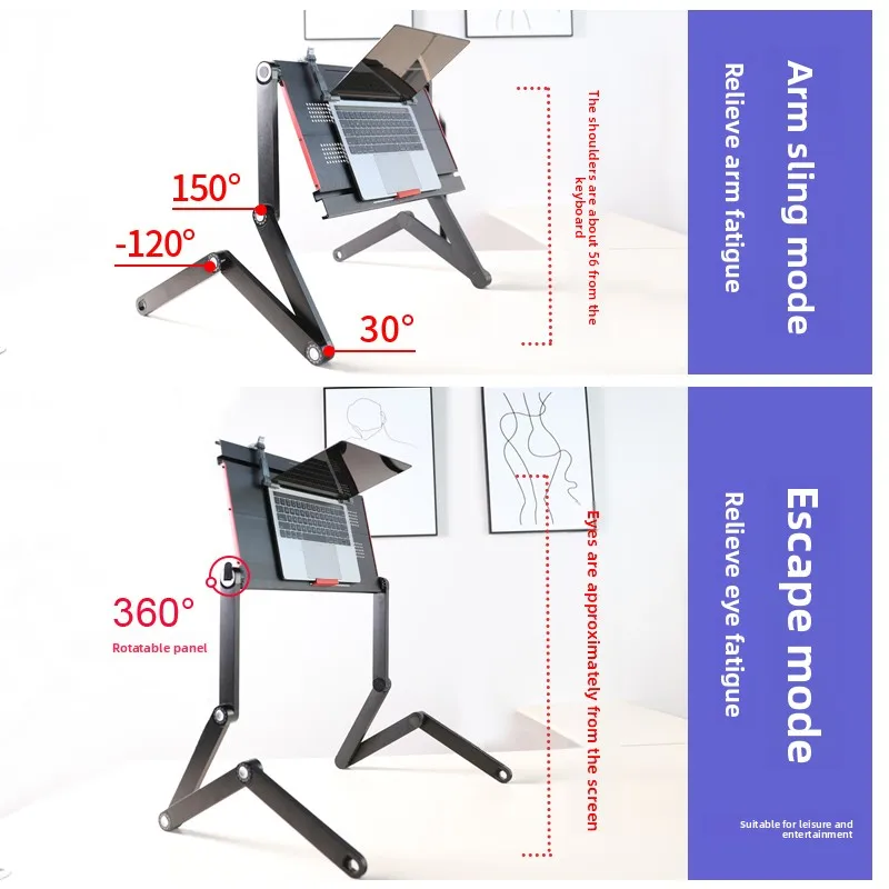 Laptop Bed Desk Foldable Notebook Stand For Lying Down Computer Table Adjustable Office Workstation Reading Holder Bedroom