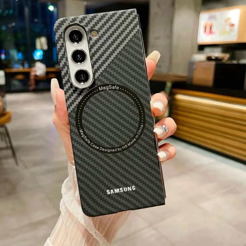 Magsafe – coque en Fiber Ultra fine de qualité supérieure, étui de protection antichoc pour Samsung Galaxy Z Fold 7 6 5 4 3 – Image 3