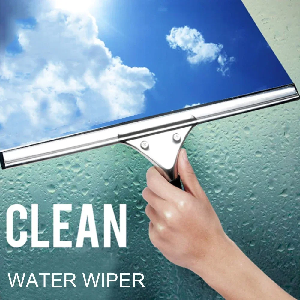 Glass Cleaning Squeegee with Rubber Blade - Versatile Window and Surface Wiper