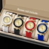 2/4PCS Fashion Women Silicone Strap Wristwatches Set Ladies Simple Arabic Dial Quartz Watch Reloj Mujer Girls Clock(Without Box)