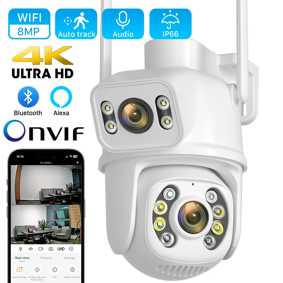 Caméra de Surveillance WiFi extérieure 4K 8MP avec