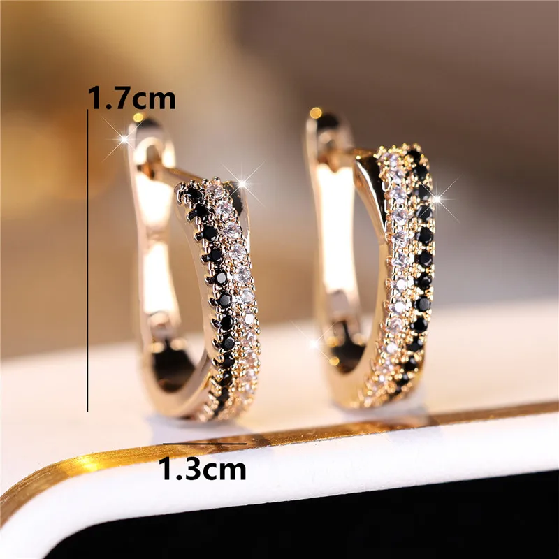 Ear Clip Earrings Clip Earrings Ear Clip Ear Accessories Female Zircon Stone Clip Earrings Charm Gold Color Wedding Jewelry