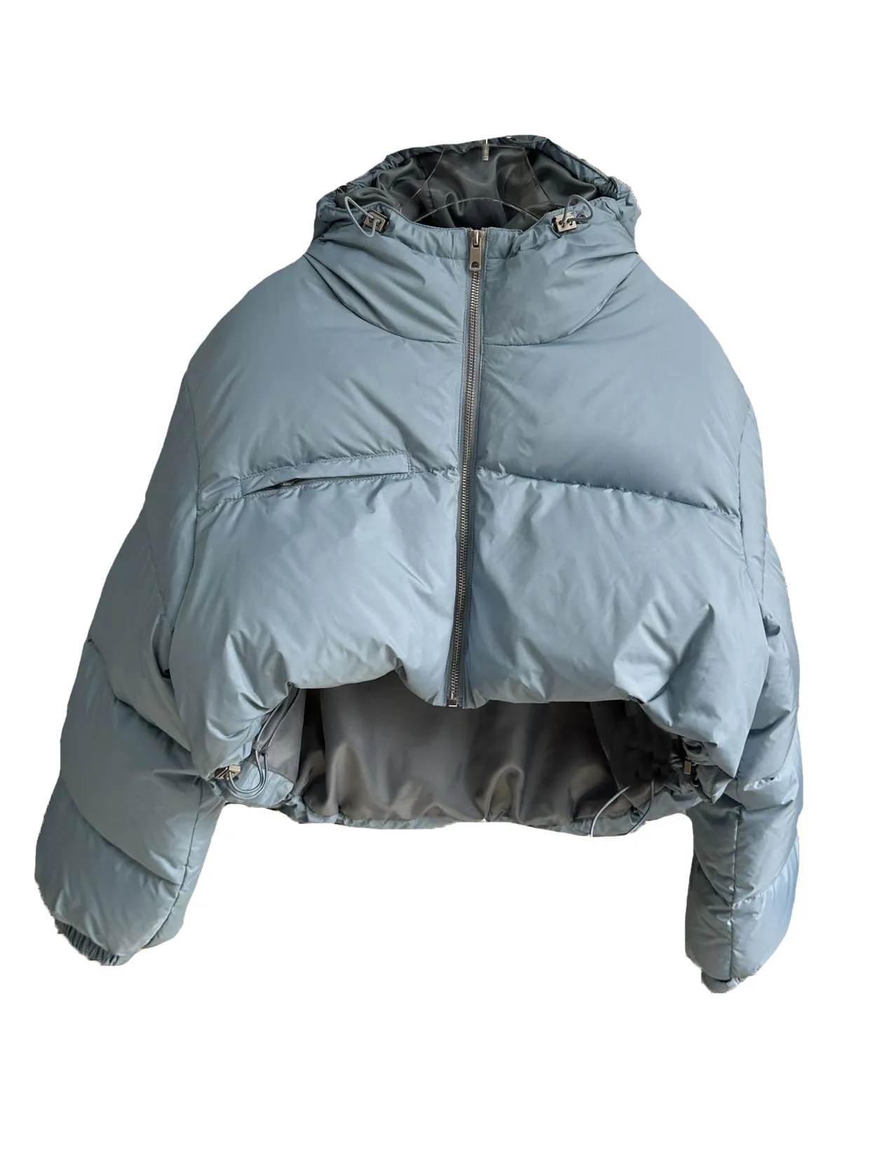 

Down jacket hooded short loose shape single pocket design warm and comfortable 2023 winter new 1129