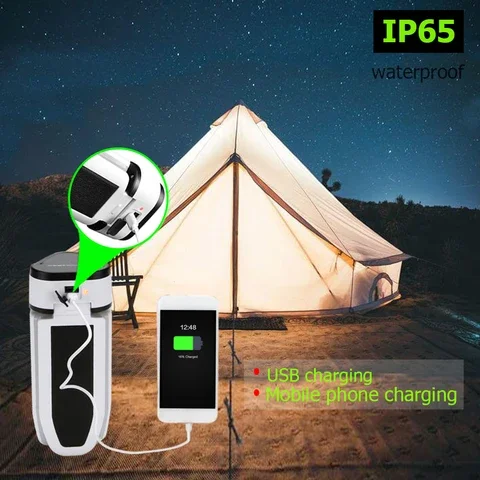 Solar Powered Lamp 60 LED USB Rechargeable 3 Leaf Foldable Camping Lantern Waterproof Indoor Outdoor Lighting 7w installation is convenient flexible foldable rotatable led downlight for indoor lighting
