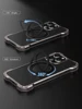 R-just Metal Carbon Fiber Case For Iphone 15 16 14 13 Pro Max Cover Lightweight Aluminum Alloy Funda Coque Built-in Holder Ring 2
