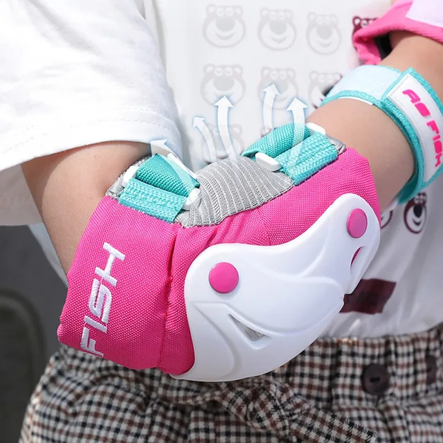 Set Children Roller Skating Protective Gear Kids Skateboarding Balance Car Elbows Knee Pads Cycling Helmet Wrist Protection 4