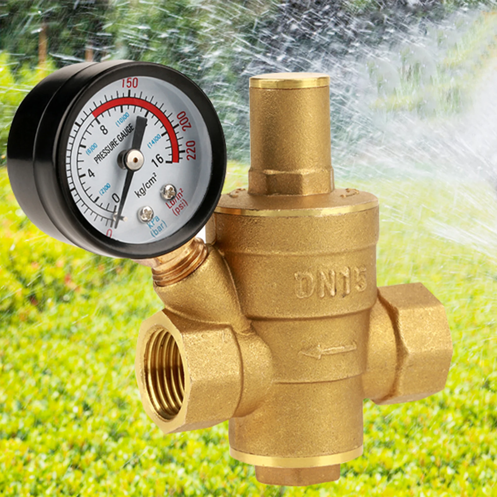 Water Pressure Reducer with Gauge