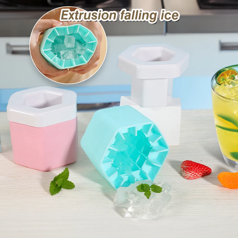Ice Bucket Cup Mold Ice Cubes Tray Food Grade Quickly Freeze Silicone Ice  Maker Creative Design Ice Bucket Whiskey Beer Maker - AliExpress