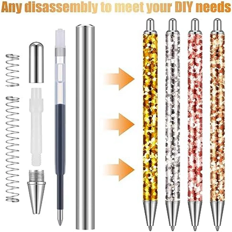 스테인리스강 펜 빈 재밀봉 가방 및 홀로그램 감사 카드 세트, DIY 글리터 펜 포장용