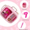 Kids Makeup Set for Girls Mini Pretend Play Set Simulation Hairdressing Hair Dryer Scissors Make Up Lipstick Toy Birthday Gifts 6