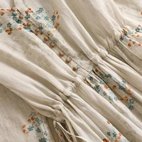 Dress Women Long Print Elegant Clothing Vintage Elastic Waist Korean Casual Beach Style V-Neck Fashion Robe Vestidos De Mujer - Image 4