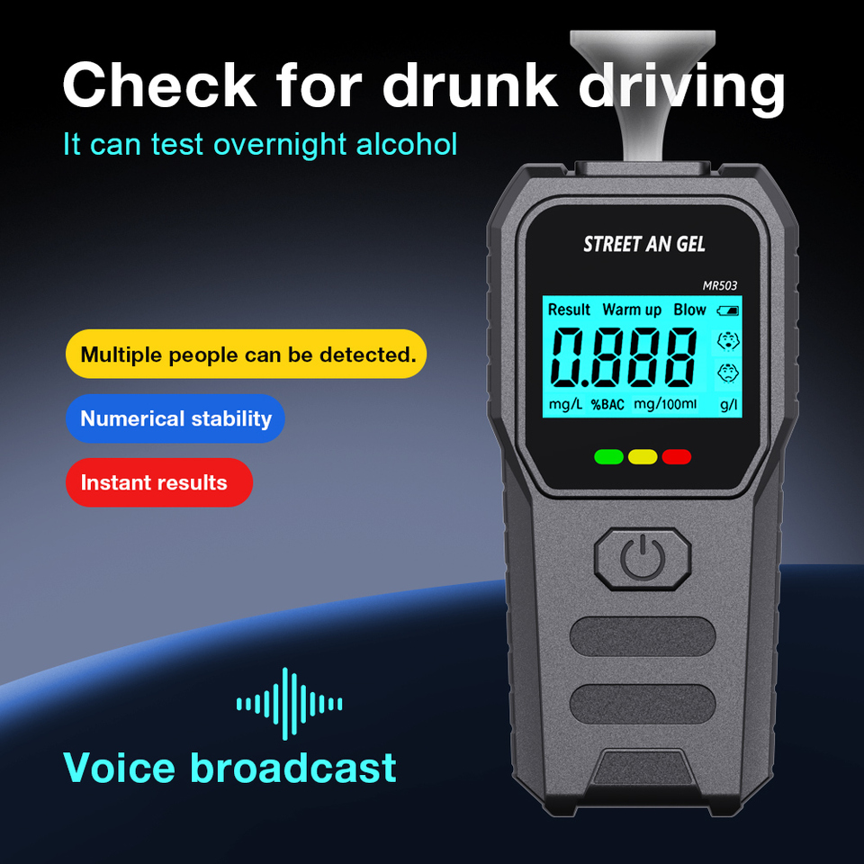 NEW Portable Digital Alcohol Tester Professional Alcohol Detector Breathalyzer Police Alcotester LCD Display Drunk Driving Test