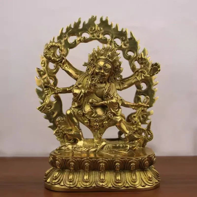 Copper Six-armed Maha Gala Daiheitian God of Fortune Statue front view