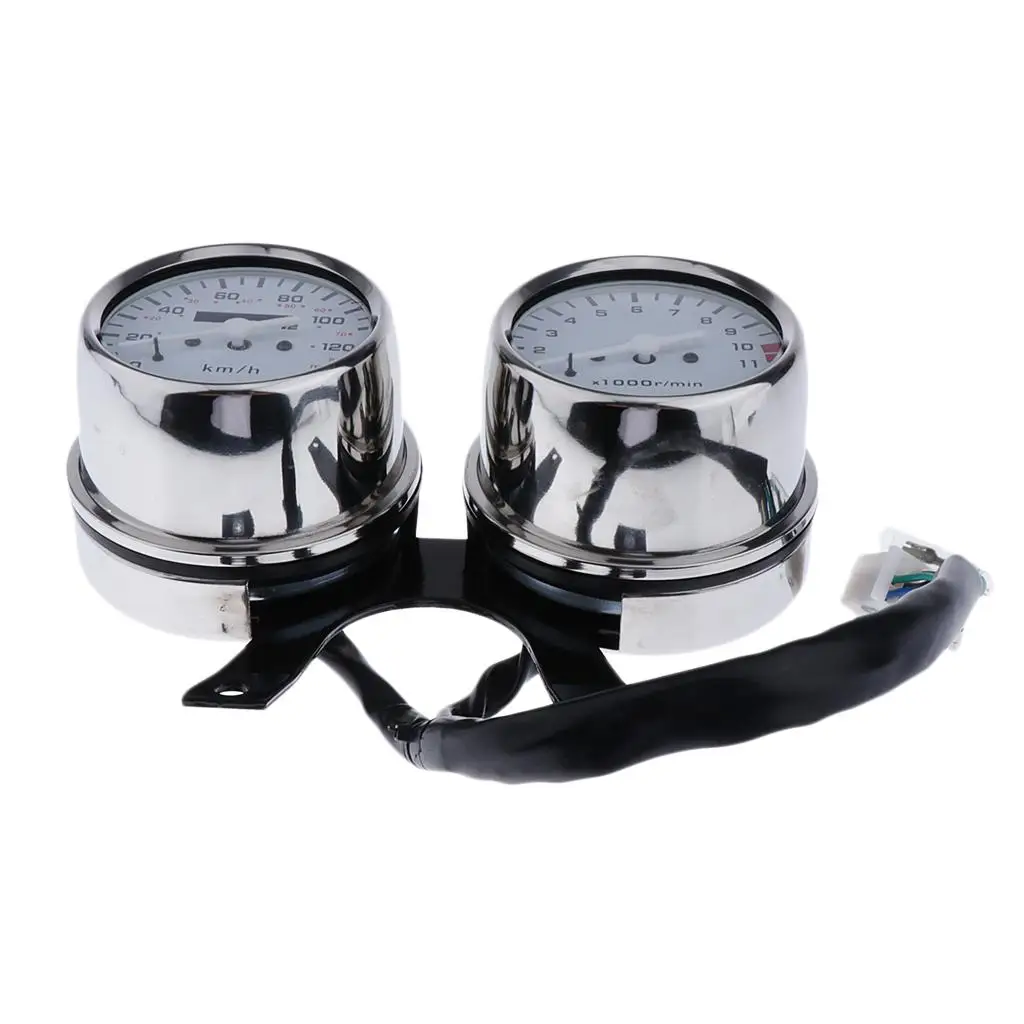 Motorbike Dual Mechanical Odometer Speedometer And Engine Instrument motorcycle speedometer