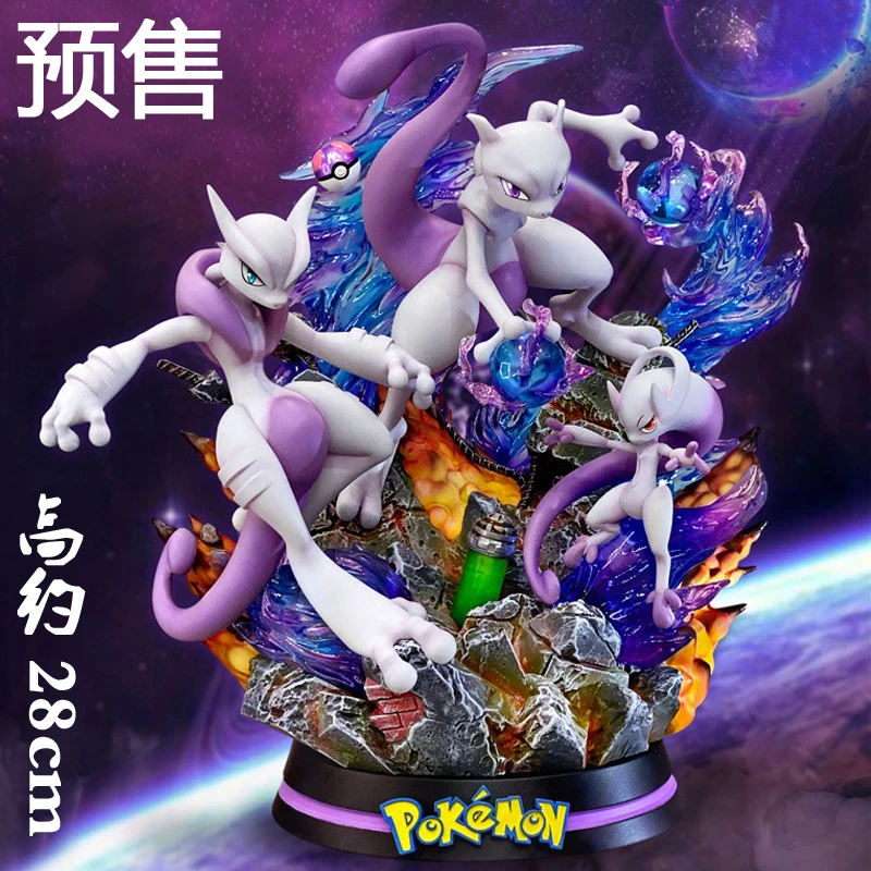 Pokemon MFC Evolution Group Mewtwo Charizard Gengar Eevee Blastoise Venusaur Luminous Figures Glowing Model Decoration Gift wwe toys Action & Toy Figures