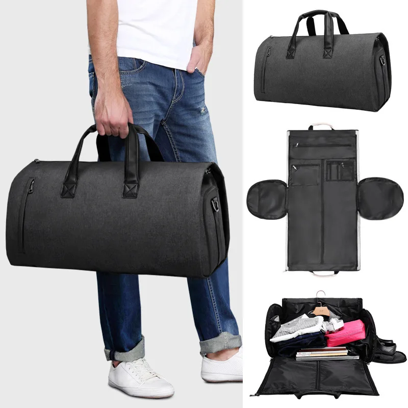 Convertible Garment Bags for Travel Large Capacity Duffel Bag with Shoe Pouch Weekend Business Trip Luggage Carry On Tote
