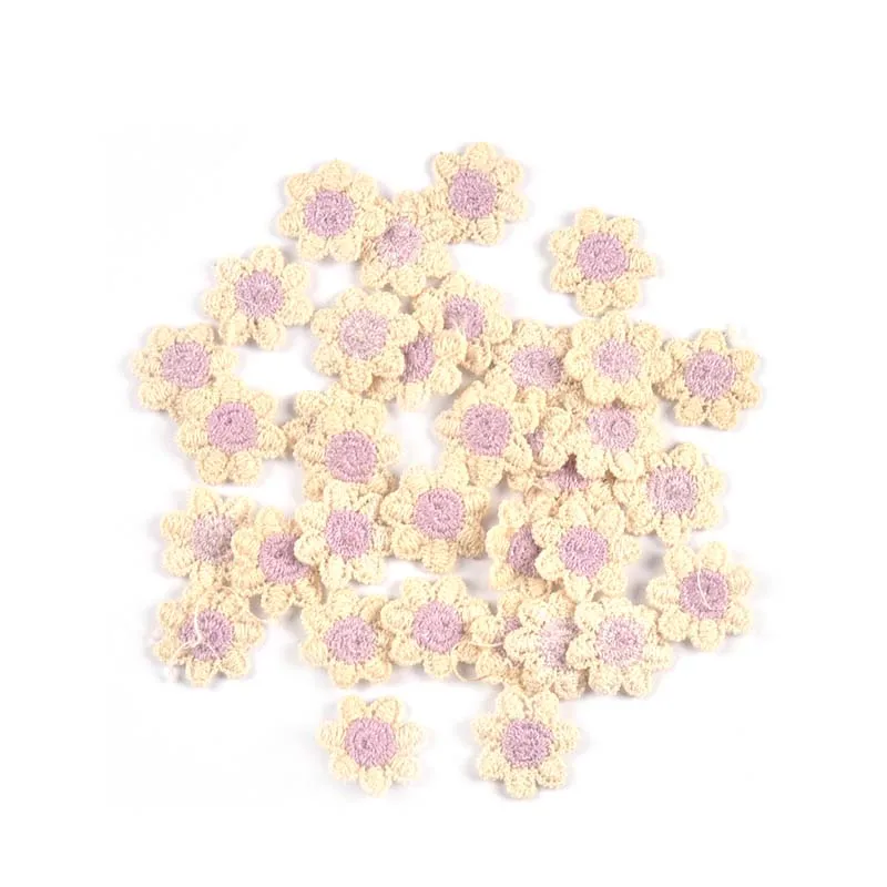 50 個 20 ミリメートル混合色ミニフラワーレースパッチ服縫製